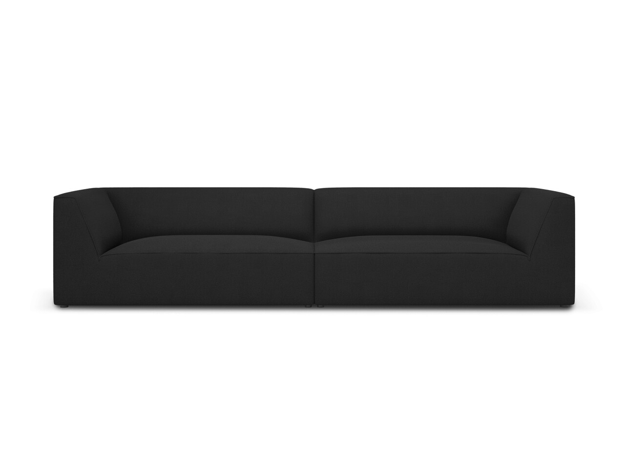 Canapea 4 locuri, Ruby, Micadoni Home, BL, 302x93x69 cm, poliester, negru Canapele